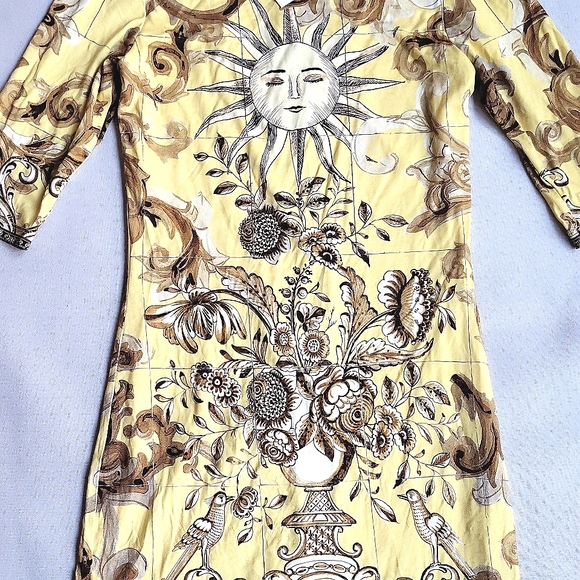 NWT$395 Alice + Olivia Delora Baroque Crew Neck Fitted Mini Dress Sz 4 (XS-S) - Picture 9 of 16